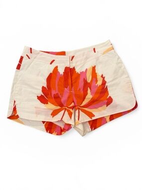 Crosby by Mollie Burch Murray Short Floral Abstract White Orange Pink 4